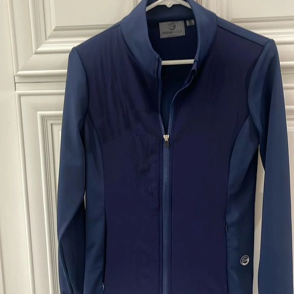 Foray Golf Front Zip insulated hybrid Light Jacket quilted vest Navy blue  Small - Picture 4 of 14